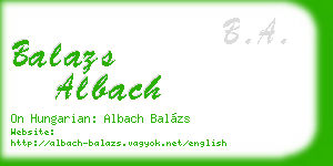 balazs albach business card